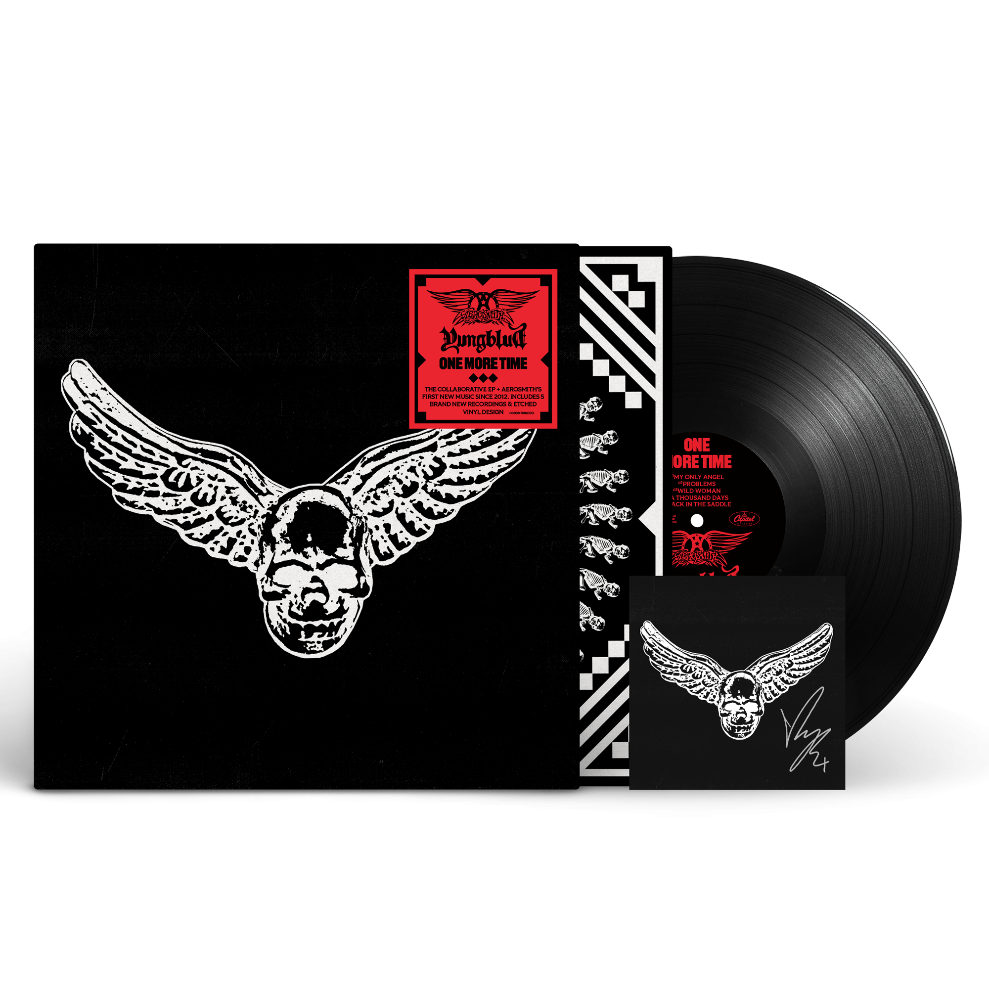 Aerosmith サイン入りCD Aerosmith & YUNGBLUD - One More Time - Black Vinyl, CD +
