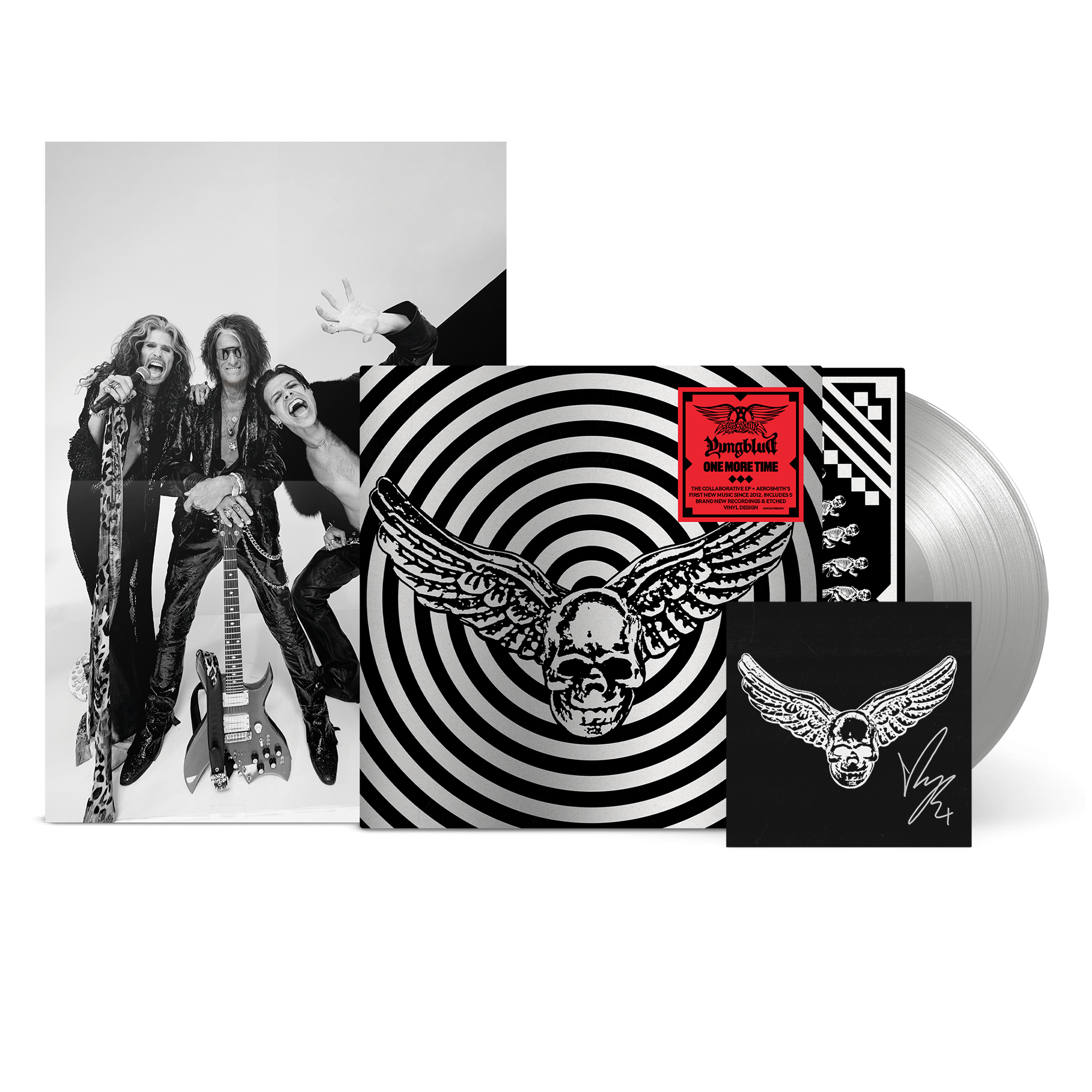 Yungblud & Aerosmith Aerosmith & YUNGBLUD - One More Time - Silver Vinyl (YUNGBLUD Store Exclusive), Black Vinyl + Signed Art Card Silver Vinyl (YUNGBLUD Store Exclusive) + Signed Art Card 421598