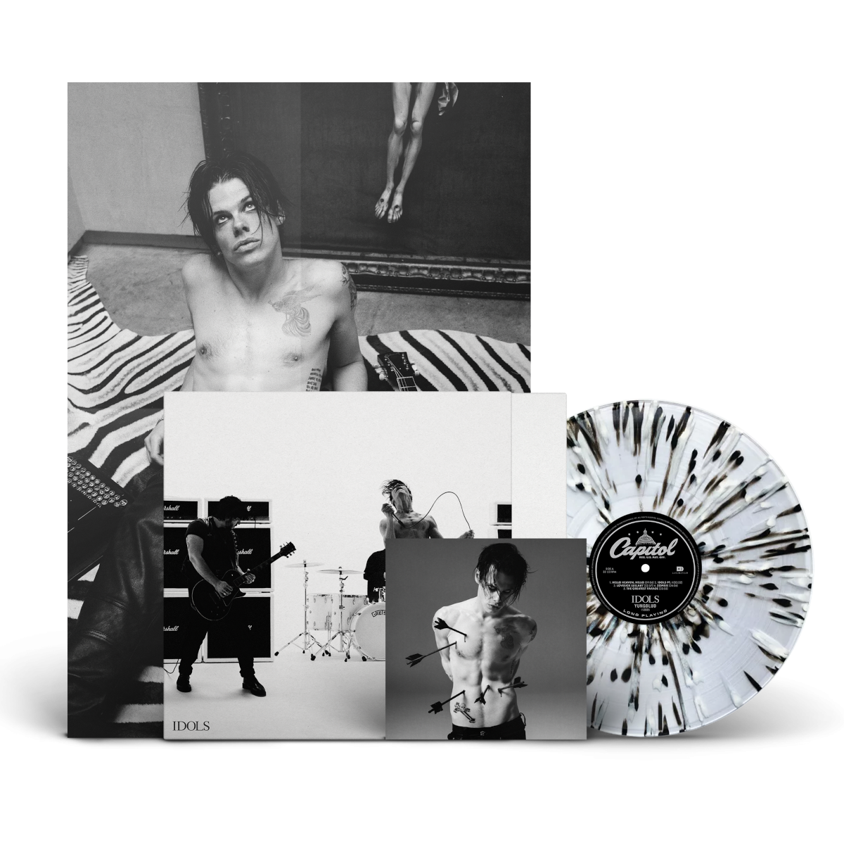 Yungblud Idols “Shattered State” Splatter Deluxe Vinyl + Kissed Leaning B&W Poster Bundle Exclusive Splatter Deluxe Vinyl + Kissed Poster 412487